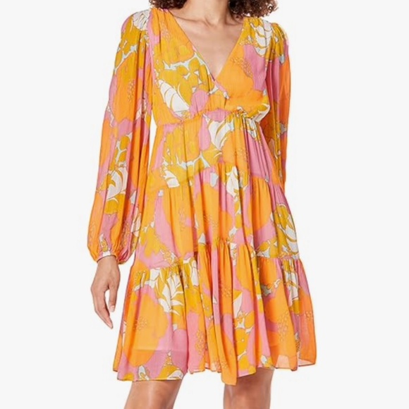 Trina Turk Dresses & Skirts - Make Merry Floral Tiered Silk/Viscose Blended Mini Dress from TRINA TURK